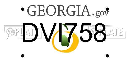 DVI758 Georgia License Plate