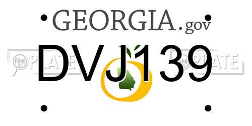 DVJ139 Georgia License Plate