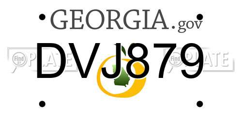 DVJ879 Georgia License Plate