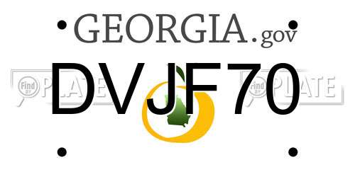 DVJF70 Georgia License Plate