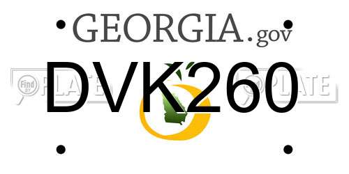 DVK260 Georgia License Plate