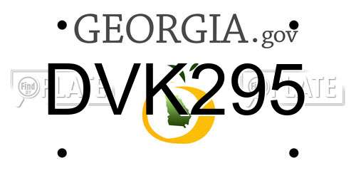 DVK295 Georgia License Plate