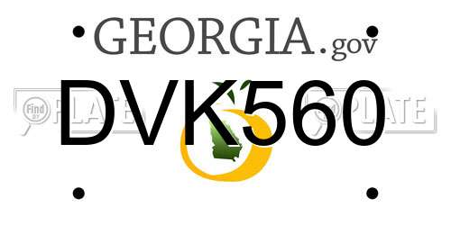 DVK560 Georgia License Plate