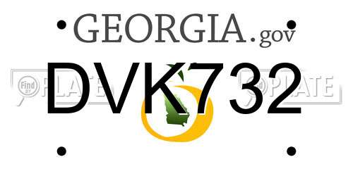 DVK732 Georgia License Plate