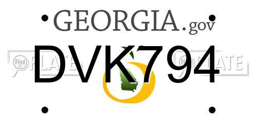 DVK794 Georgia License Plate