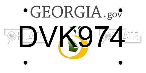 DVK974 Georgia License Plate