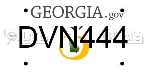 DVN444 Georgia License Plate