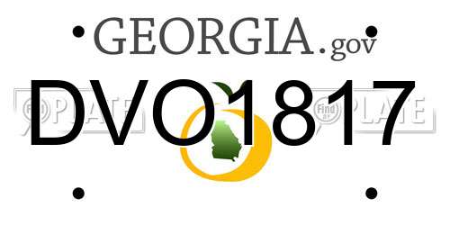 DVO1817 Georgia License Plate