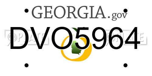 DVO5964 Georgia License Plate