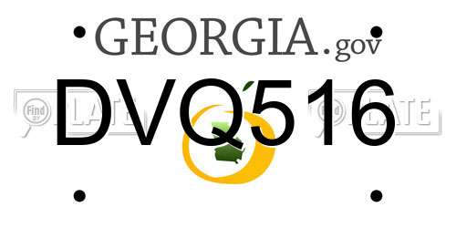 DVQ516 Georgia License Plate