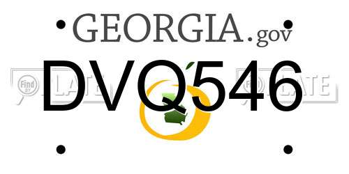 DVQ546 Georgia License Plate