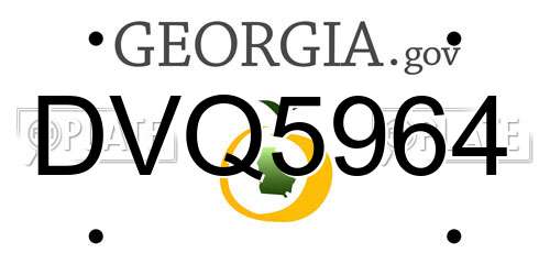 DVQ5964 Georgia License Plate