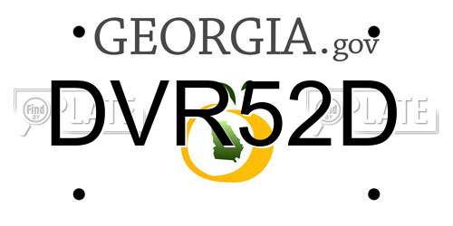 DVR52D Georgia License Plate