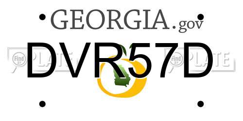 DVR57D Georgia License Plate