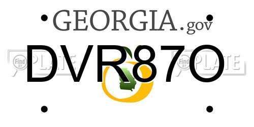 DVR87O Georgia License Plate
