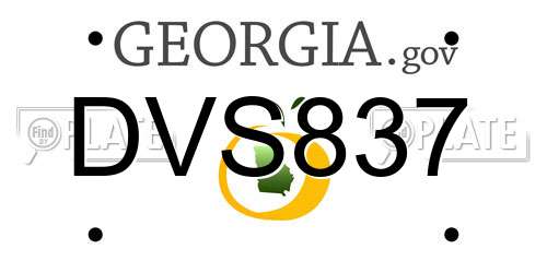 DVS837 Georgia License Plate