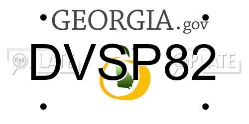 DVSP82 Georgia License Plate