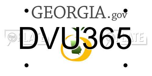 DVU365 Georgia License Plate