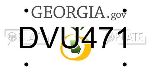 DVU471 Georgia License Plate