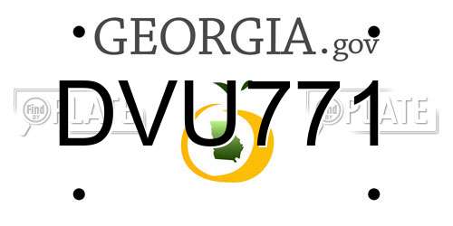 DVU771 Georgia License Plate