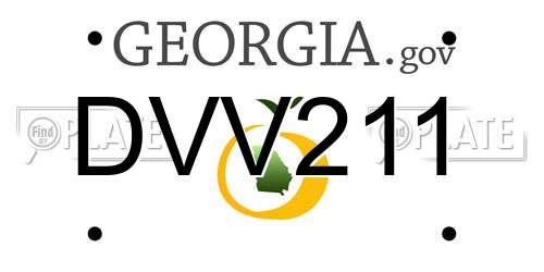 DVV211 Georgia License Plate