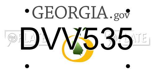 DVV535 Georgia License Plate
