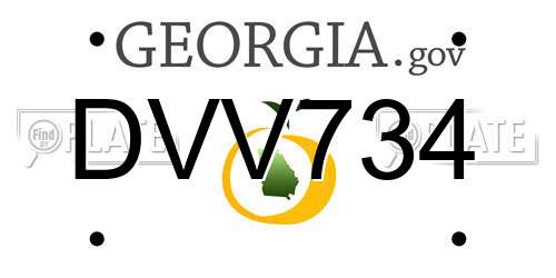 DVV734 Georgia License Plate
