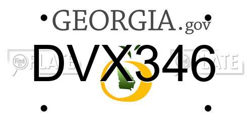 DVX346 Georgia License Plate