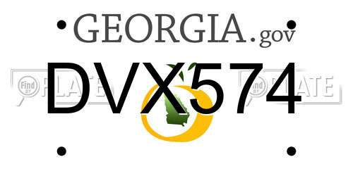 DVX574 Georgia License Plate