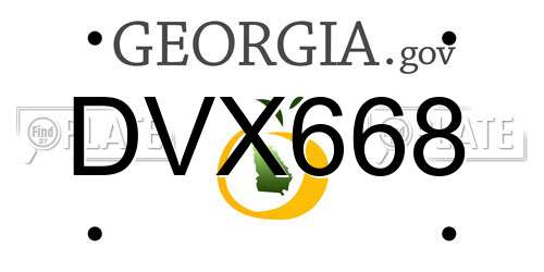 DVX668 Georgia License Plate