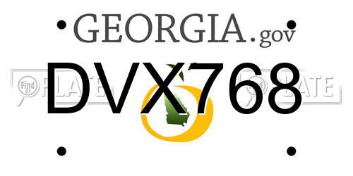 DVX768 Georgia License Plate