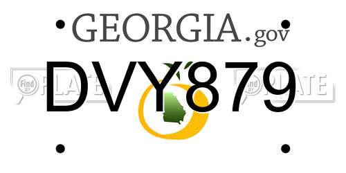 DVY879 Georgia License Plate