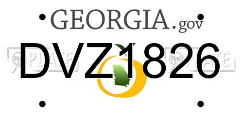 DVZ1826 Georgia License Plate