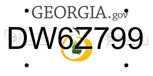 DW6Z799 Georgia License Plate