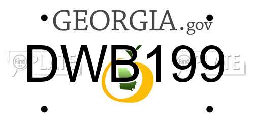 DWB199 Georgia License Plate