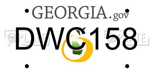 DWC158 Georgia License Plate