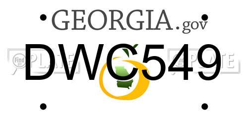 DWC549 Georgia License Plate
