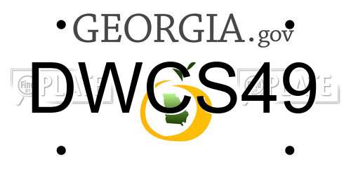 DWCS49 Georgia License Plate