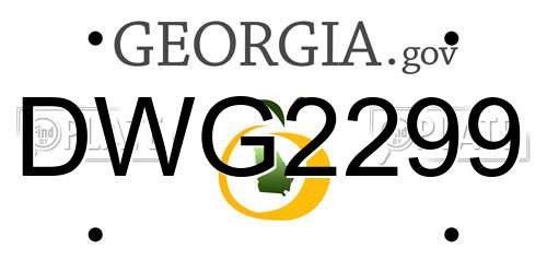 DWG2299 Georgia License Plate
