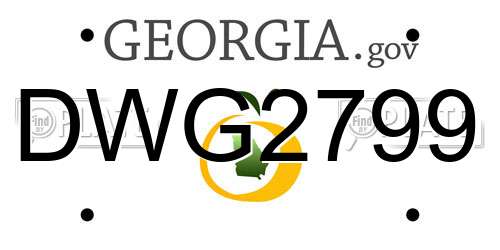 DWG2799 Georgia License Plate