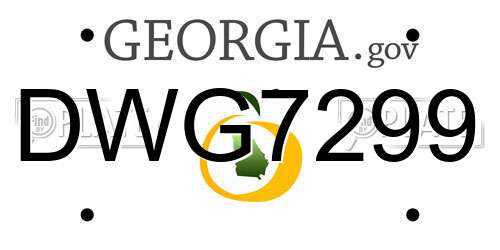 DWG7299 Georgia License Plate