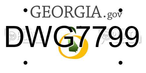 DWG7799 Georgia License Plate