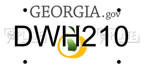 DWH210 Georgia License Plate