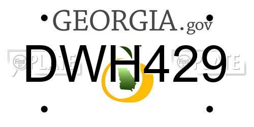 DWH429 Georgia License Plate
