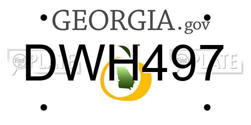 DWH497 Georgia License Plate