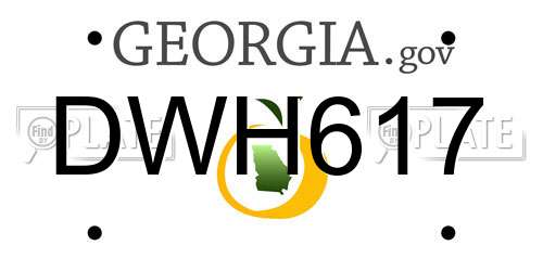 DWH617 Georgia License Plate