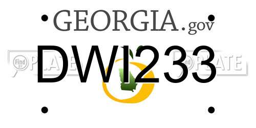 DWI233 Georgia License Plate