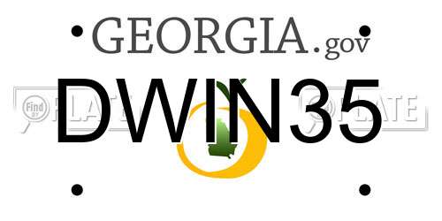 DWIN35 Georgia License Plate