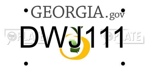 DWJ111 Georgia License Plate