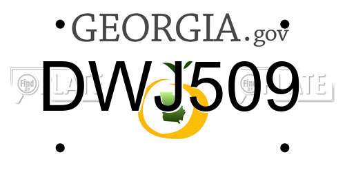 DWJ509 Georgia License Plate